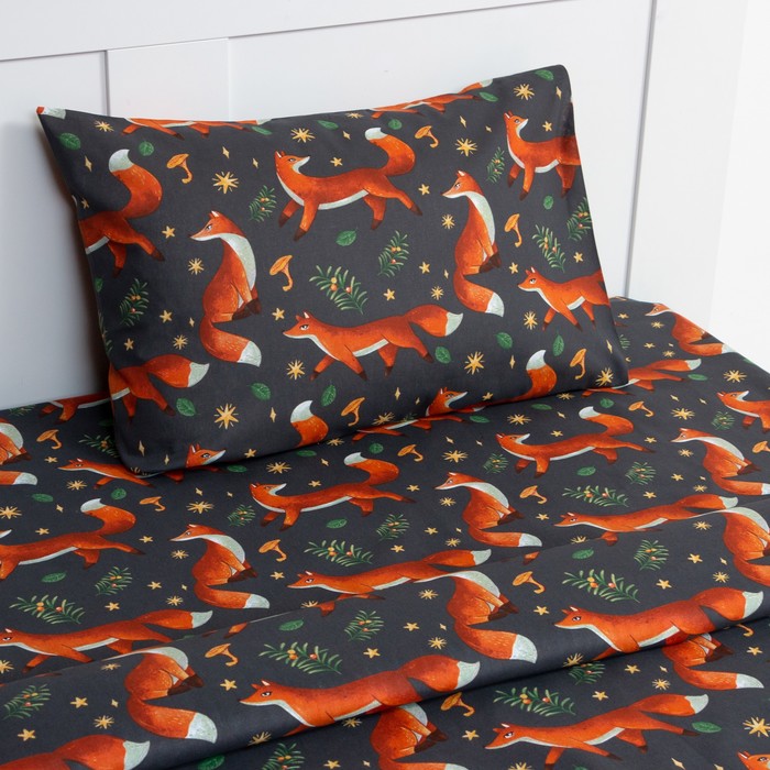 

Постельное бельё Этель 1,5 сп "Forest and fox" 143х215 см, 150х214 см, 50х70 см -1 шт, 100% хлопок, бязь