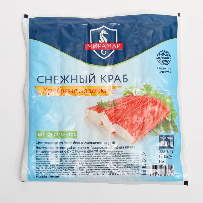 

Крабовые пал. Снежный краб Мирамар 200г