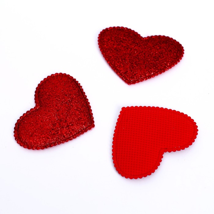 Сердечки декоративные, набор 5 шт., размер 1 шт: 5,3 × 5 см, цвет красный сердечки декоративные набор 5 шт размер 1 шт 5 3 5 см цвет красный