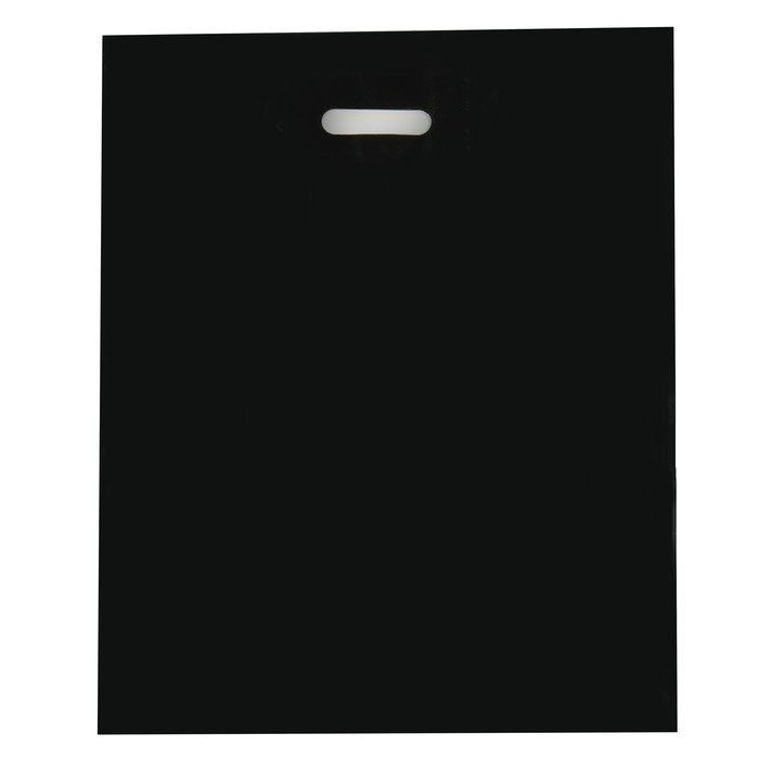 Пакет полиэтиленовый с вырубной ручкой, чёрный, 40 х 50 см, 30 мкм