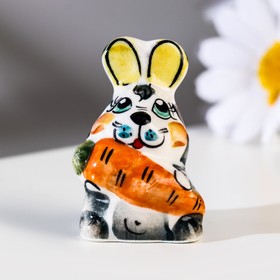 

Сувенир Кролик с морковкой, гжель, цвет