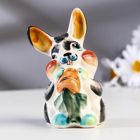 

Сувенир Кролик с морковкой, большой, гжель, цвет