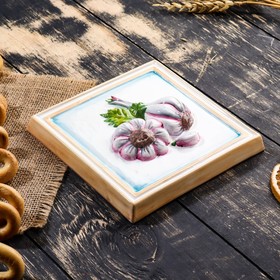 

Изразец "Чеснок-декор", ярославская майолика, 15х15 см