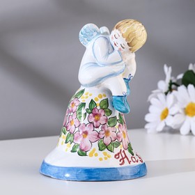 

Колокольчик "Цветочный ангелочек", ярославская майолика, h=13 см