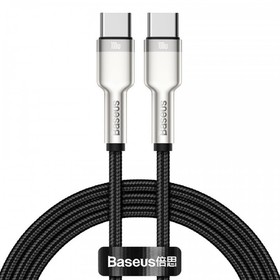 

Кабель Baseus Cafule CATJK-D01, Type-C - Type-C, 5 А, 100 Вт, Power Delivery, 2 м, черный