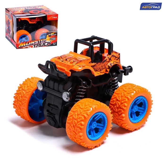 Джип инерционный Monster truck, цвет оранжевый
