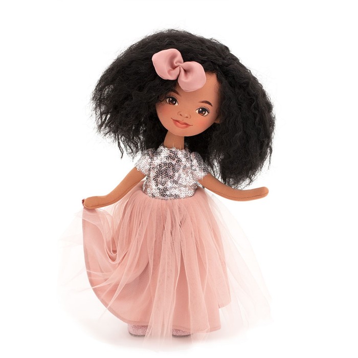фото Мягкая кукла «tina в розовом платье с пайетками», 32 см orange toys