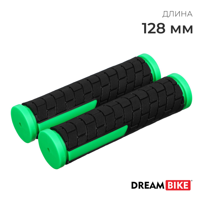 Грипсы Dream Bike, 128 мм, цвет чёрный/зелёный