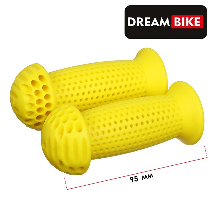 Грипсы 95 мм, Dream Bike, посадочный диаметр 22,2 мм, цвет жёлтый