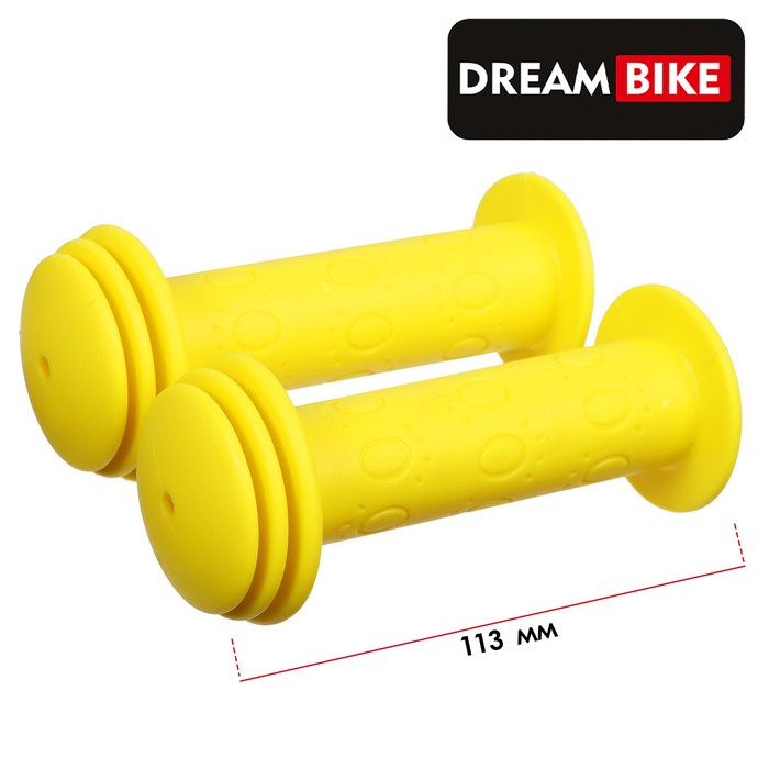 Грипсы 113 мм, Dream Bike, посадочный диаметр 22,2 мм, цвет жёлтый