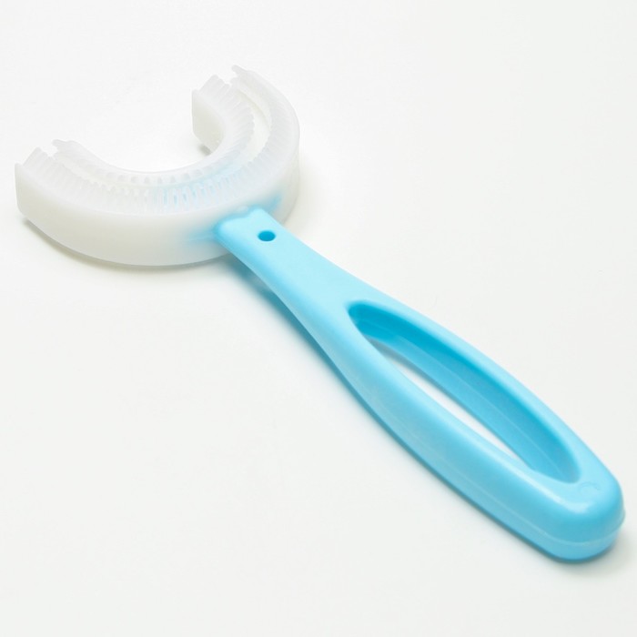 фото Детская зубная щетка, прорезыватель - массажер, силикон, цвет голубой крошка я