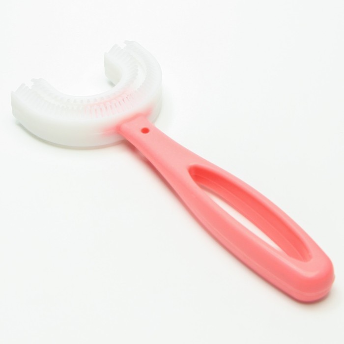 фото Детская зубная щетка, прорезыватель - массажер, силикон, цвет розовый крошка я