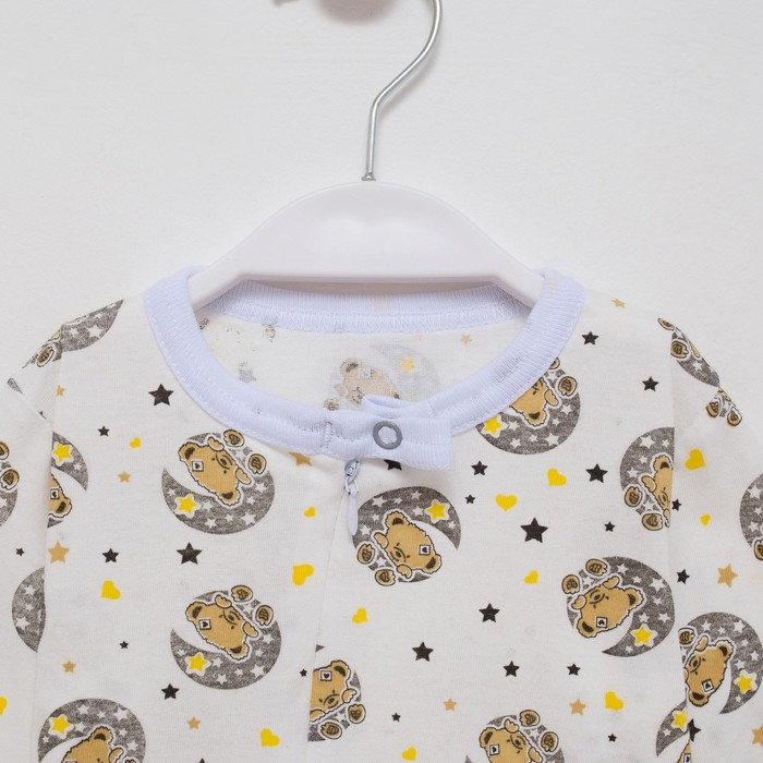 фото Комбинезон детский, цвет белый/мишки, рост 74 см детская линия