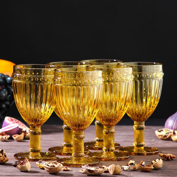 Набор бокалов из стекла Magistro «Босфор», 250 мл, 6 шт, цвет жёлтый