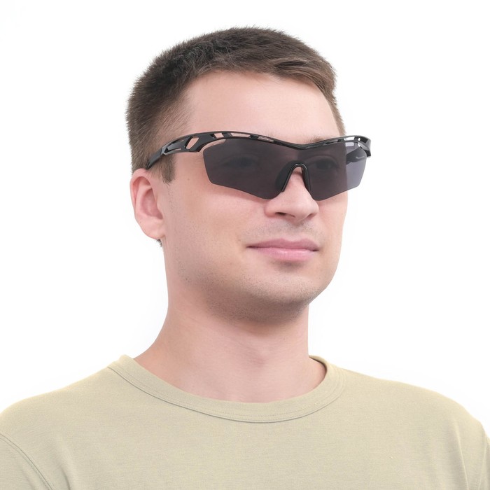 фото Очки спортивные, uv400, ширина 15 см, дужка 13.5 см, линза 8 х 5.1 см