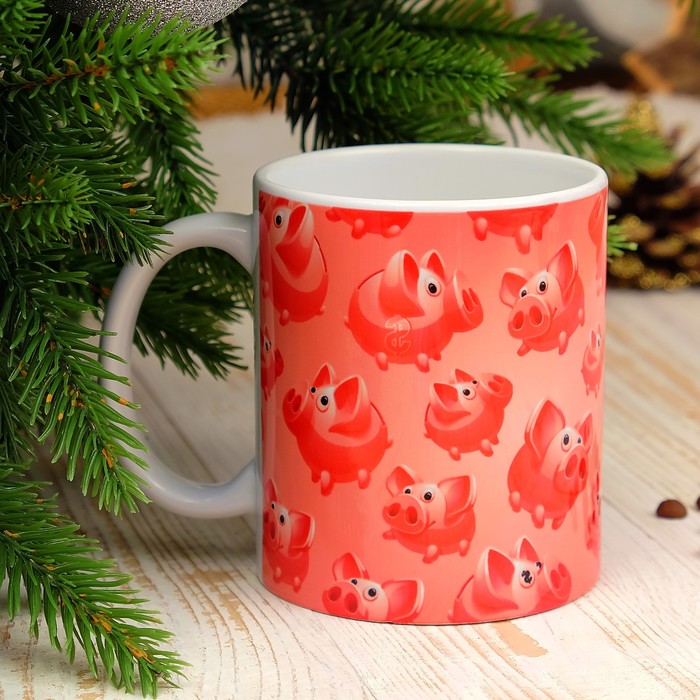 Кружка "Розовые мечты" символ года 2019, c нанесением