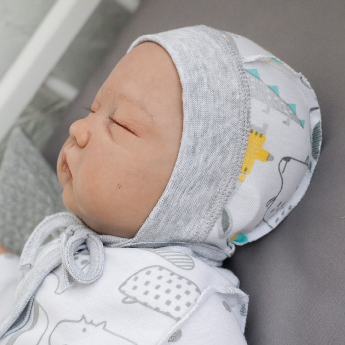 Чепчик «Новые друзья» на широкой резинке , рост 62-68 см. - 2 шт.