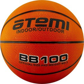 Мяч баскетбольный Atemi BB100, размер 3, резина, 8 панелей, окруж 56-58, клееный Ош