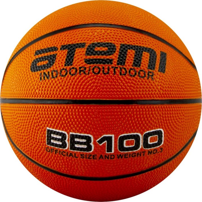 Мяч баскетбольный Atemi BB100, размер 3, резина, 8 панелей, окруж 56-58, клееный