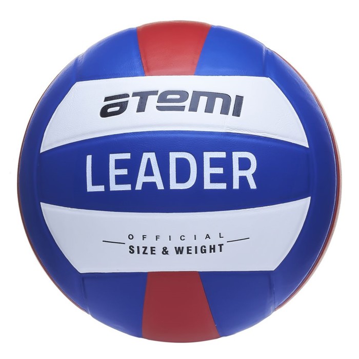 Мяч волейбольный Atemi LEADER, PVC ламинированный, 18 панелей, клееный, окружность 65-67 см