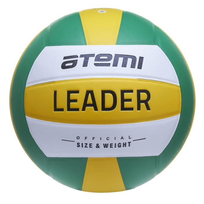 фото Мяч волейбольный atemi leader, pvc ламинир., 18 п., клееный, окруж 65-67