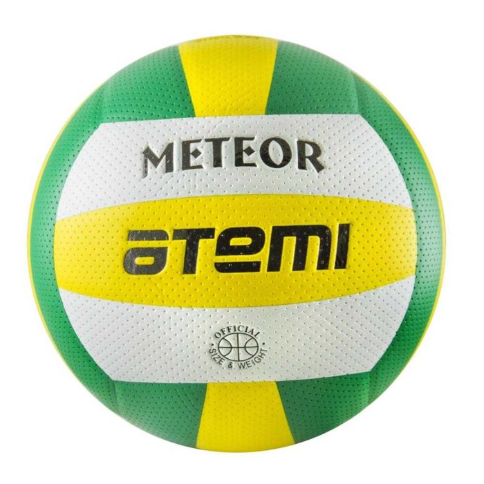 

Мяч волейбольный Atemi METEOR, синтетическая кожа PVC, 18 панелей, клееный, окружность 65-67 см