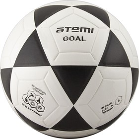 

Мяч футбольный Atemi GOAL, PVC, размер 5, ламинированный, окруж 68-71, клееный