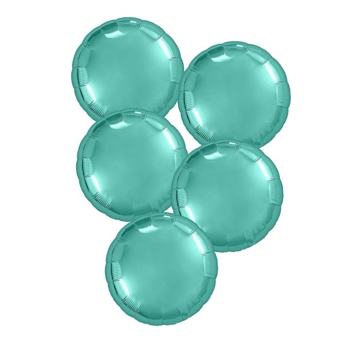 

Шар фольгированный 18", круг, набор 5 шт., цвет бискайский зелёный