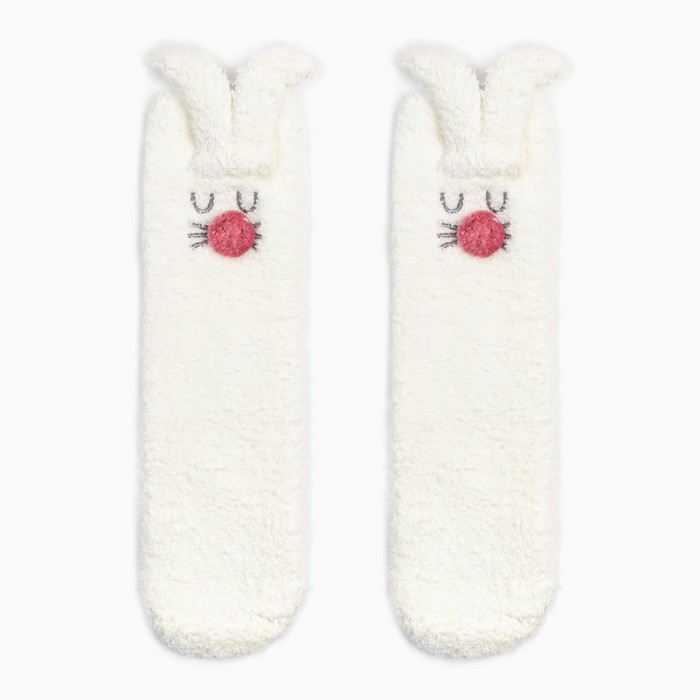 Носки женские махровые MINAKU с ушками, цвет белый, размер 36-39 (23-25 см) носки женские с ушками