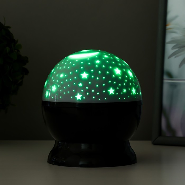 Ночник-проектор "Космос" LED от батареек 4хААА USB черный 12х12х13,5 см 7675186