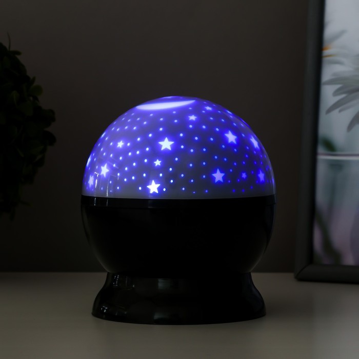 Ночник-проектор "Космос" LED от батареек 4хААА USB черный 12х12х13,5 см 7675186