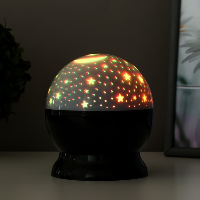 Ночник-проектор "Космос" LED от батареек 4хААА USB черный 12х12х13,5 см 7675186