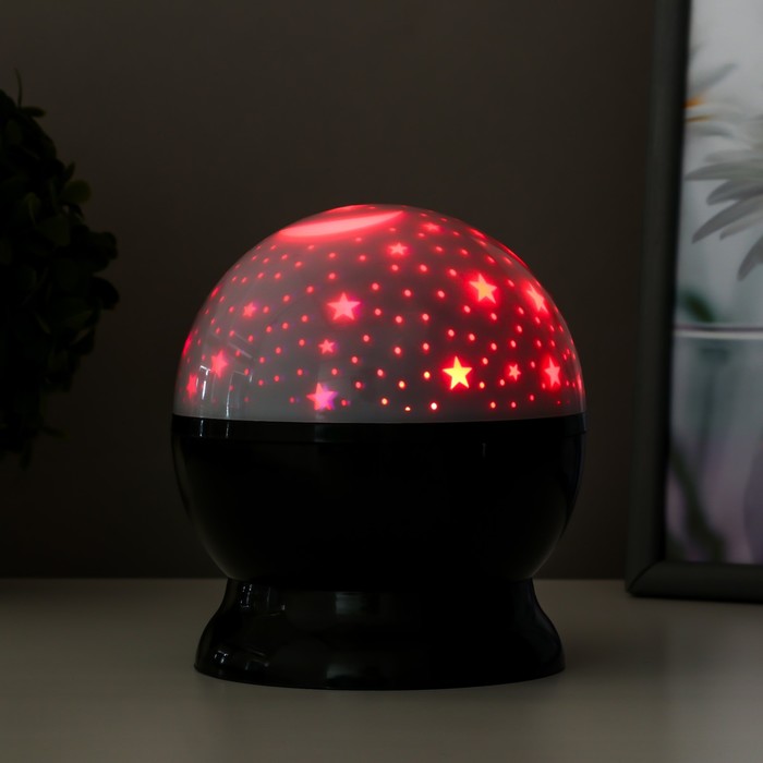 Ночник-проектор "Космос" LED от батареек 4хААА USB черный 12х12х13,5 см 7675186