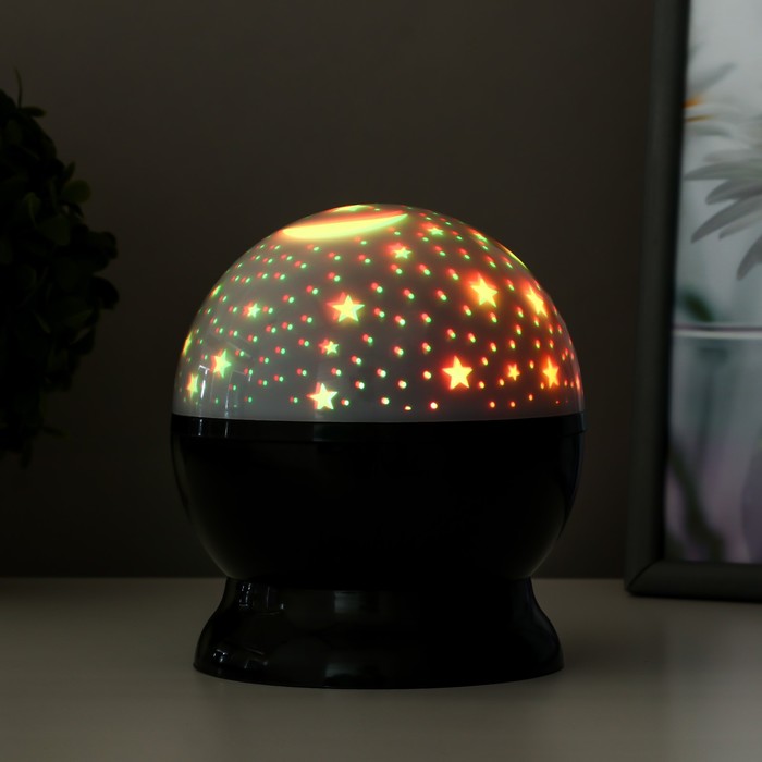 Ночник-проектор "Космос" LED от батареек 4хААА USB черный 12х12х13,5 см 7675186