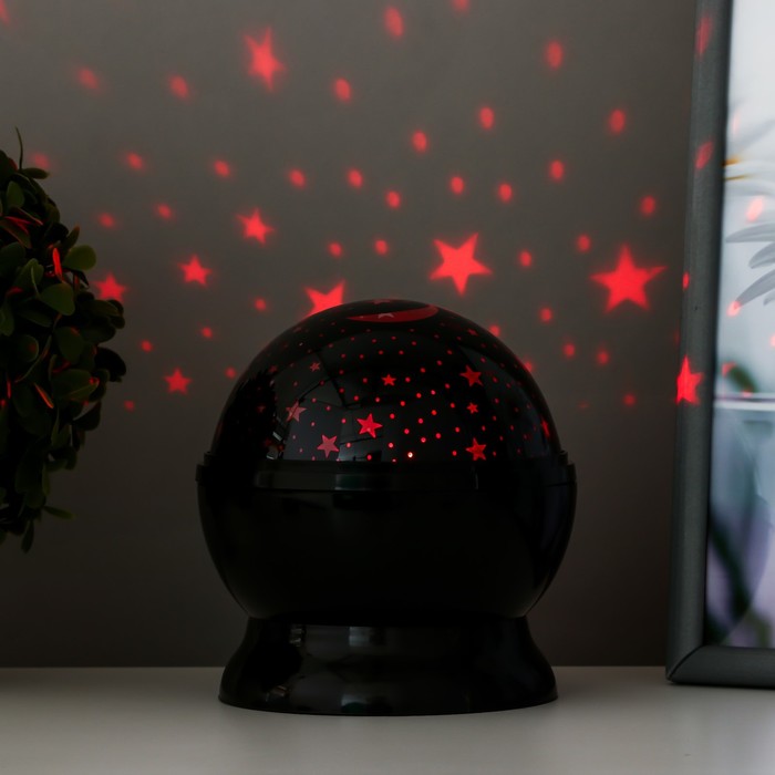 Ночник-проектор "Космос" LED от батареек 4хААА USB черный 12х12х13,5 см 7675186