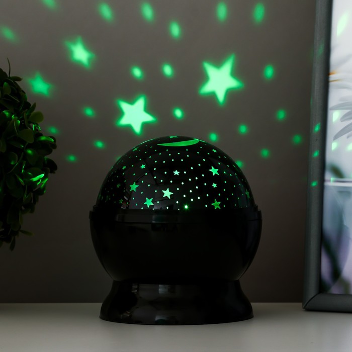 Ночник-проектор "Космос" LED от батареек 4хААА USB черный 12х12х13,5 см 7675186