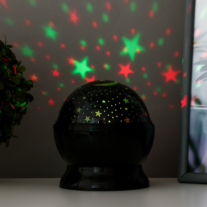 Ночник-проектор "Космос" LED от батареек 4хААА USB черный 12х12х13,5 см 7675186