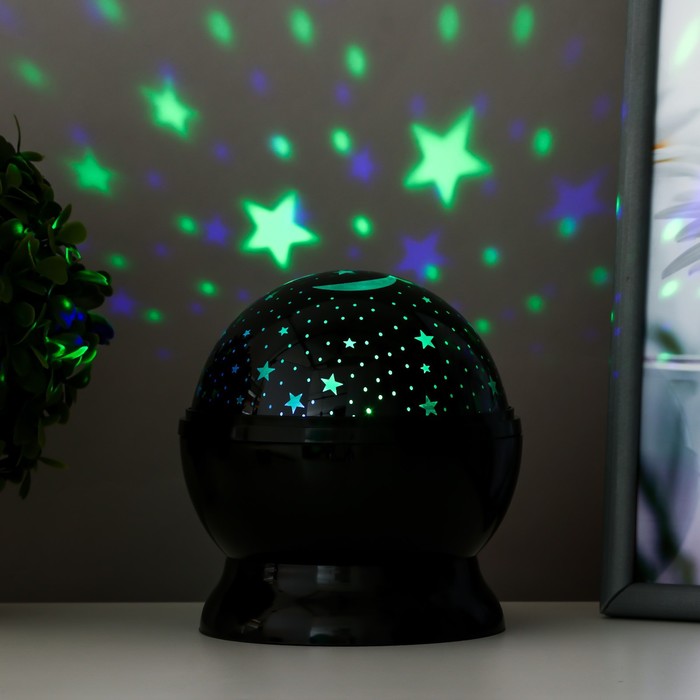 Ночник-проектор "Космос" LED от батареек 4хААА USB черный 12х12х13,5 см 7675186