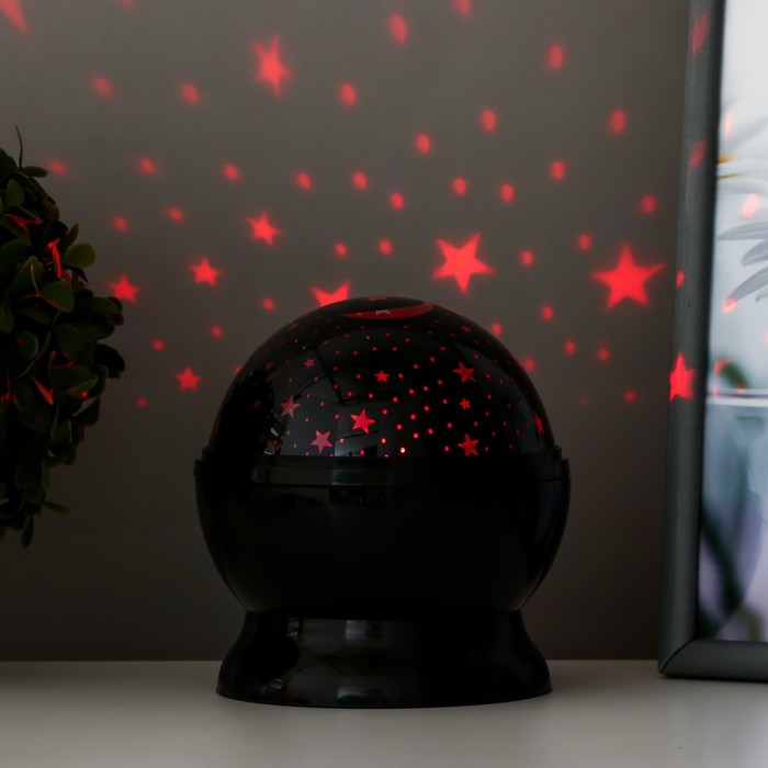 Ночник-проектор "Космос" LED от батареек 4хААА USB черный 12х12х13,5 см 7675186