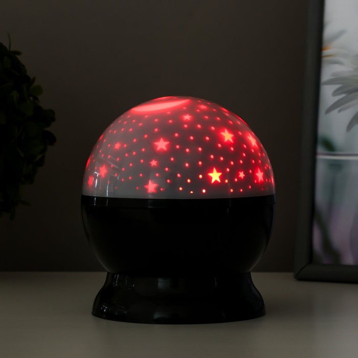 Ночник-проектор "Космос" LED от батареек 4хААА USB черный 12х12х13,5 см 7675186