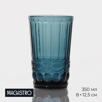 Стакан стеклянный Magistro «Ла-Манш», 350 мл, 8×8×12,5см, цвет зелёный