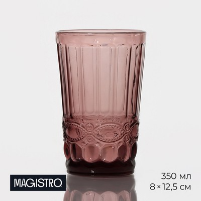 Стакан стеклянный Magistro «Ла-Манш», 350 мл, 8×8×12,5см, цвет зелёный