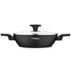 

Сотейник с крышкой 26 см, Vensal Velours, чёрный
