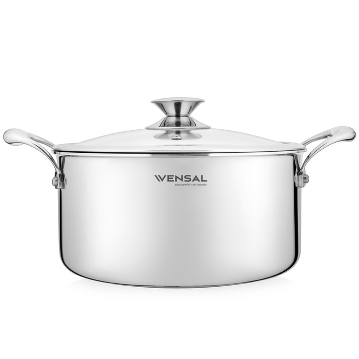 

Кастрюля с крышкой трёхслойная, 3.8 л, Vensal Le Chef