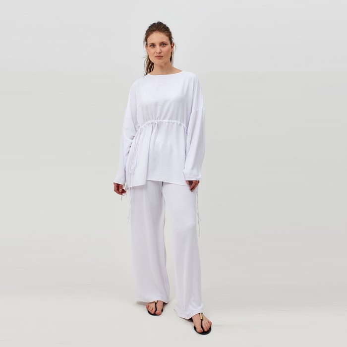 

Костюм женский (туника, брюки) MINAKU: Casual Collection цвет белый, размер 58