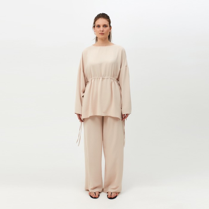 

Костюм женский (туника, брюки) MINAKU: Casual Collection цвет бежевый, размер 56