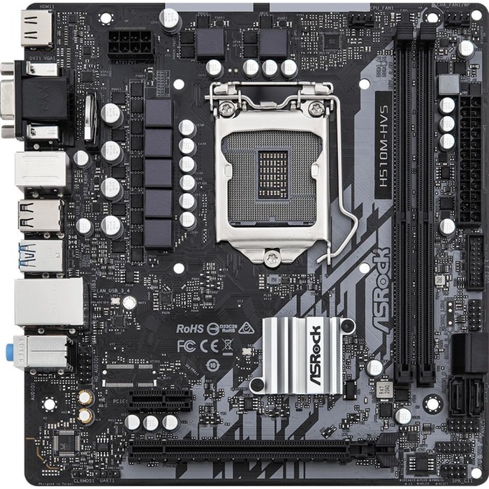 

Материнская плата Asrock H510M-HVS R2.0, LGA1200, H410, 2xDDR4, VGA, HDMI, mATX