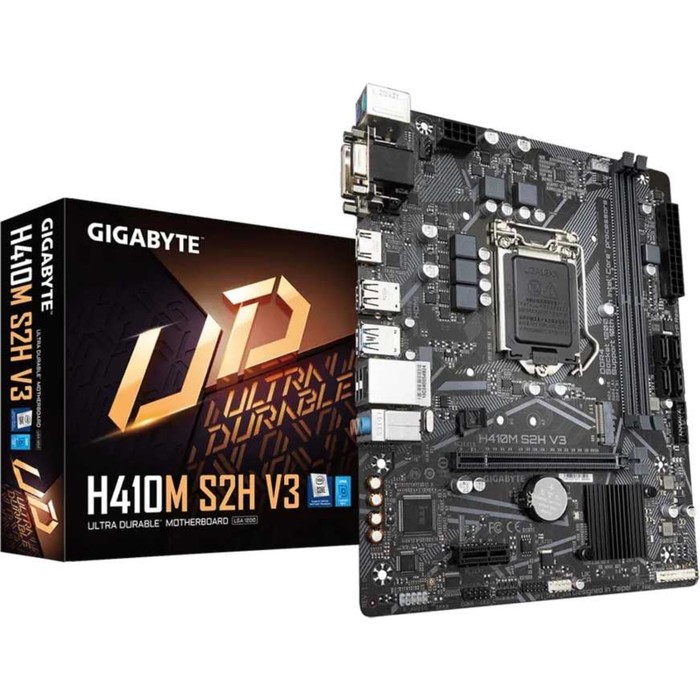 фото Материнская плата gigabyte h410m s2h v3, lga1200, h510, 2xddr4, vga, dvi, hdmi, matx