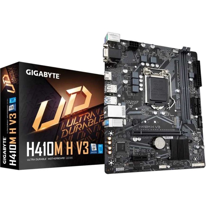 фото Материнская плата gigabyte h410m h v3, lga1200, h510, 2xddr4, vga, hdmi, matx