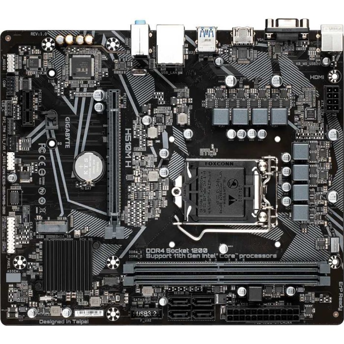 

Материнская плата Gigabyte H510M H, LGA1200, H510, 2xDDR4, VGA, HDMI, mATX